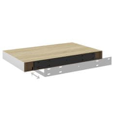 Vidaxl Stenska polica barva hrasta in bela 50x23x3,8 cm MDF
