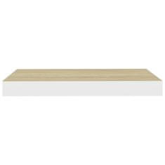 Vidaxl Stenska polica barva hrasta in bela 50x23x3,8 cm MDF