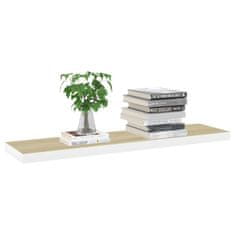 Vidaxl Stenska polica barva hrasta in bela 100x23,5x3,8 cm MDF