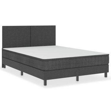 Vidaxl Boxspring postelja temno siva iz blaga 140x200 cm