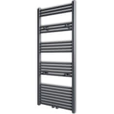 Vidaxl Kopalniški cevni radiator za centralno ogrevanje raven 600x1424 mm siv