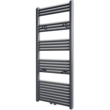 Vidaxl Kopalniški cevni radiator za centralno ogrevanje raven 600x1424 mm siv