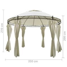 Vidaxl Okrogel paviljon z zavesami 3,5x2,7 m
