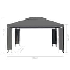 Vidaxl Paviljon antraciten 300x400 cm