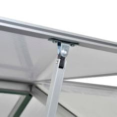 Vidaxl Rastlinjak okrepljeni aluminij 3,46 m2