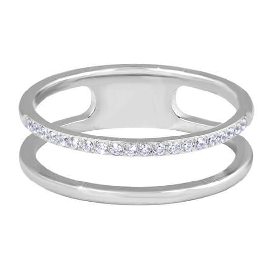 Troli Dvojni minimalistični prstan iz srebrnega jekla