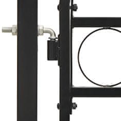 Vidaxl Vrata za ograjo, dvojna, zaobljena, jeklena, 400x125 cm