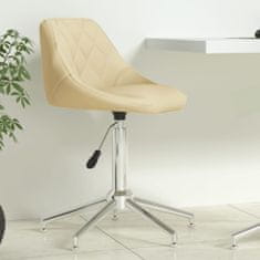 Greatstore Vrtljivi pisarniški stol, krem, umetno usnje