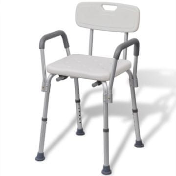 Vidaxl Stol za Tuširanje Aluminij Bele Barve