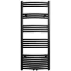 Vidaxl Kopalniški radiator z ukrivljenimi cevmi 600x1424 mm črn