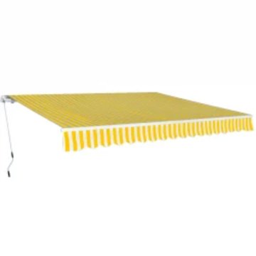 shumee vidaXL Ročno zložljiva tenda 600 cm rumeno/bela