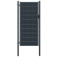 Vidaxl Vrata za ograjo PVC in jeklo 100x204 cm antracitna