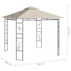 Vidaxl Paviljon 3x3x2,7 m krem 160 g/m2