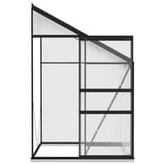 Vidaxl Rastlinjak antraciten iz aluminija 2,7 m³