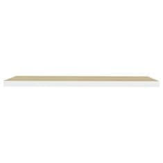 Vidaxl Stenska polica barva hrasta in bela 100x23,5x3,8 cm MDF