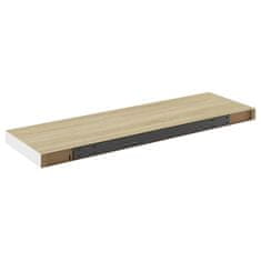 Vidaxl Stenska polica barva hrasta in bela 80x23,5x3,8 cm MDF