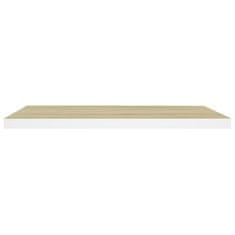 Vidaxl Stenska polica barva hrasta in bela 80x23,5x3,8 cm MDF