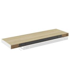 Vidaxl Stenska polica barva hrasta in bela 80x23,5x3,8 cm MDF