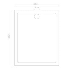 Vidaxl Pravokotna ABS tuš kad 80x100 cm
