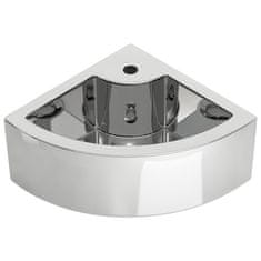 Vidaxl Umivalnik z odprtino za odtekanje 45x32x12,5cm keramičen srebrn
