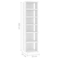 Vidaxl Omarica za čevlje 2 kosa bela 25x27x102 cm iverna plošča