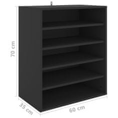Vidaxl Omarica za čevlje črna 60x35x70 cm iverna plošča