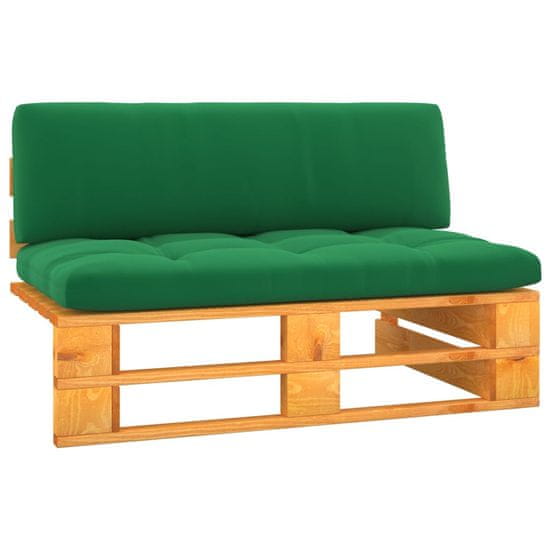 Greatstore Vrtni sredinski kavč iz palet medeno rjava impregn. borovina