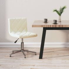 Greatstore Vrtljivi pisarniški stol, krem barve, oblazinjen z žametom