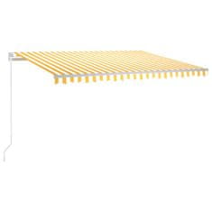 Vidaxl Ročno zložljiva tenda 450x350 cm rumena in bela