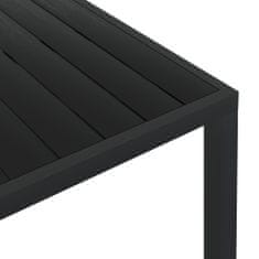 shumee Vrtna miza črna 185x90x74 cm aluminij in WPC