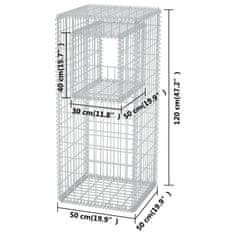Vidaxl Gabion stebriček / korito za rastline jeklo 50x50x120 cm