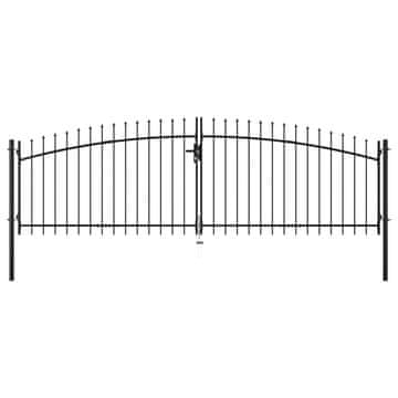 Vidaxl Dvokrilna ograja Woerden s kopjem na vrhu 400x149,5 cm