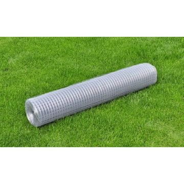 Vidaxl vidaXL Pocinkana jeklena mrežasta ograja 1x25 m srebrne barve