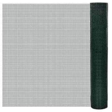 Vidaxl Žična ograja pocinkana s PVC oblogo 25x1 m zelena