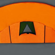 Greatstore Šotor za kampiranje za 4 osebe siv in oranžen