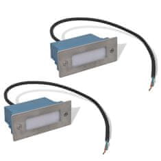 Vidaxl 2 LED vgradni svetilki za stopnice 44x111x56 mm