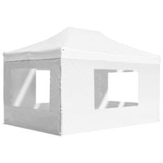 Vidaxl Profesionalni šotor za zabave aluminij 4,5x3 m bel