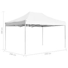shumee Profesionalni šotor za zabave aluminij 4,5x3 m bel
