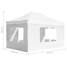 Vidaxl Profesionalni šotor za zabave aluminij 4,5x3 m bel