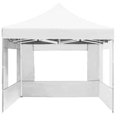 Greatstore Profesionalni šotor za zabave aluminij 4,5x3 m bel