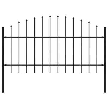 Vidaxl vidaXL Vrtna ograja s sulico, jeklo, 181 x 125 cm, črna