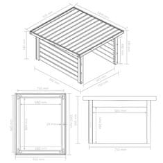 Vidaxl Garaža za kosilnico 92x104x59,5 cm trdna borovina 19 mm