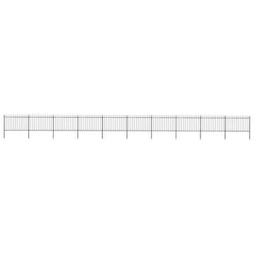 Vidaxl Vrtna ograja s suličastim vrhom jeklo 1673 x 120 cm črne barve