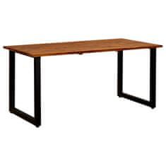 Vidaxl Vrtna miza z nogami U oblike 160x80x75 cm trden akacijev les