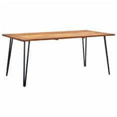Vidaxl Vrtna miza z nogami v obliki sponke 180x90x75 cm trdna akacija