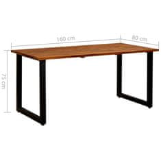 Vidaxl Vrtna miza z nogami U oblike 160x80x75 cm trden akacijev les