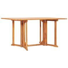 Vidaxl Zložljiva vrtna miza 150x90x75 cm trdna tikovina