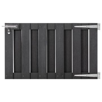 Vidaxl Vrtna vrata WPC 100x60 cm siva