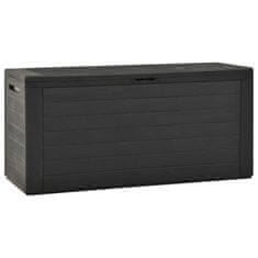 Greatstore Vrtna škatla za shranjevanje antracitna 116x44x55 cm