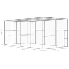 Vidaxl Mačja kletka 6x3x2,5 m pocinkano jeklo